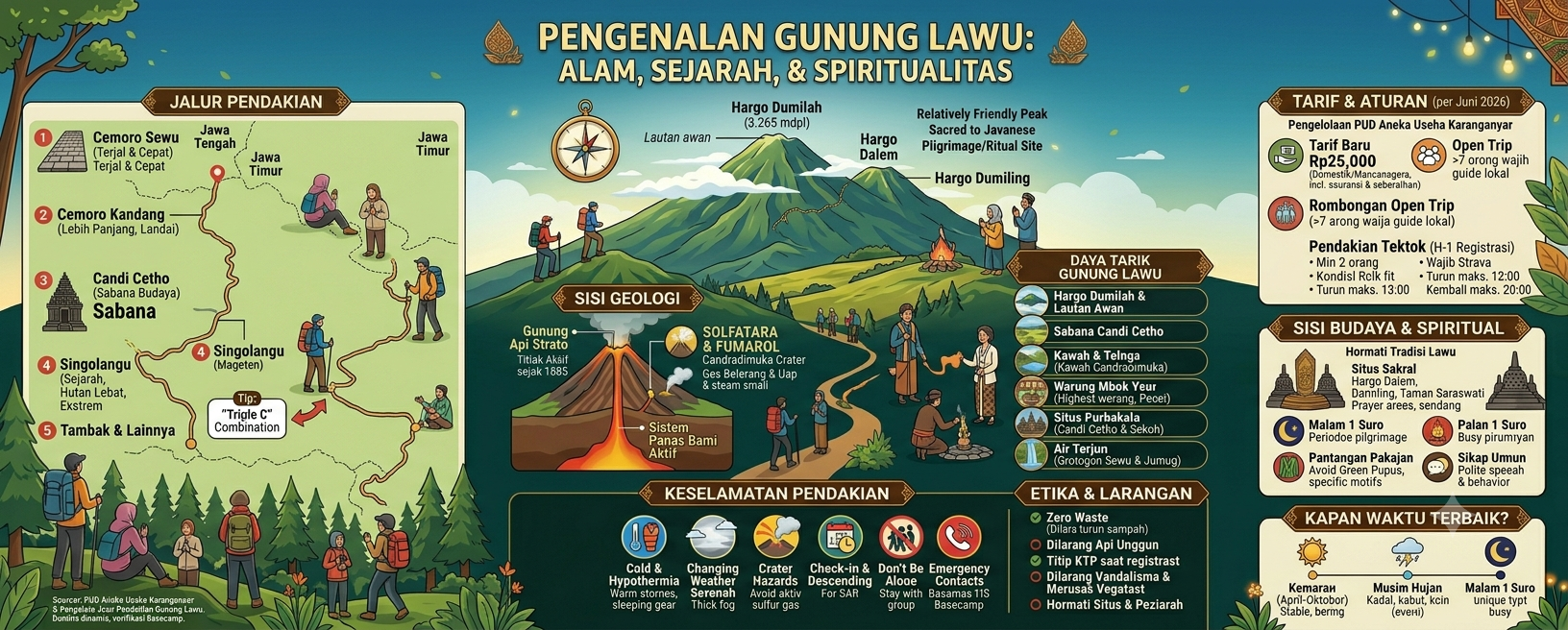 Gunung Lawu: Puncak Sakral di Perbatasan Jawa Tengah dan Jawa Timur