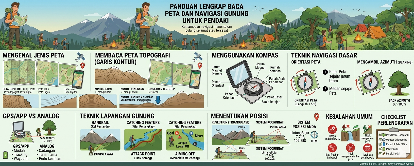 Cara Baca Peta dan Navigasi Gunung: Panduan Lengkap untuk Pendaki