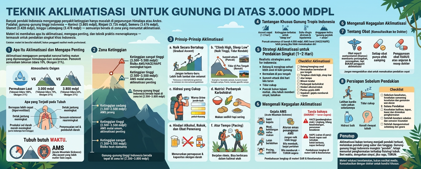 Teknik Aklimatisasi untuk Gunung di Atas 3.000 mdpl